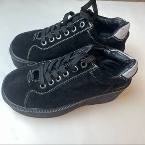 UNIF Black Reflective Platform Sneakers Size 8